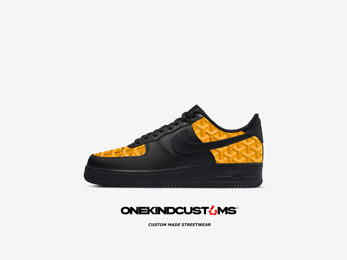 Black and yellow af1 low hotsell