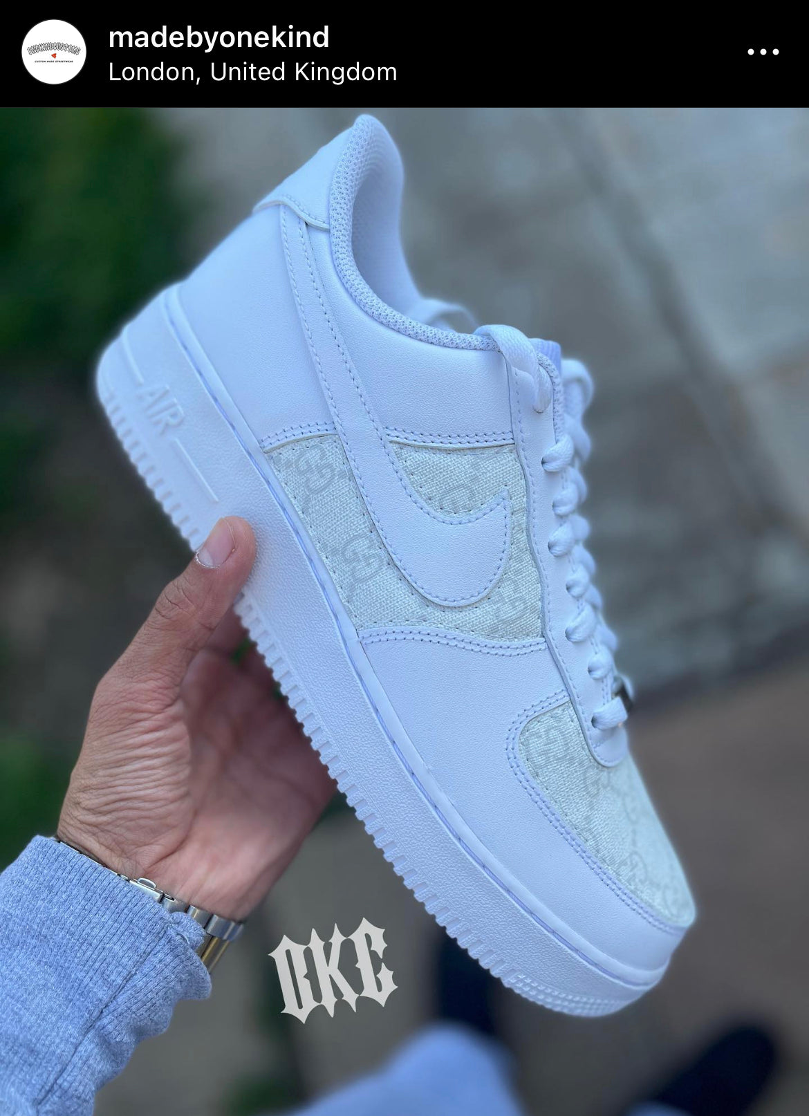 Custom Made GG Mono White x Nike AF1 s