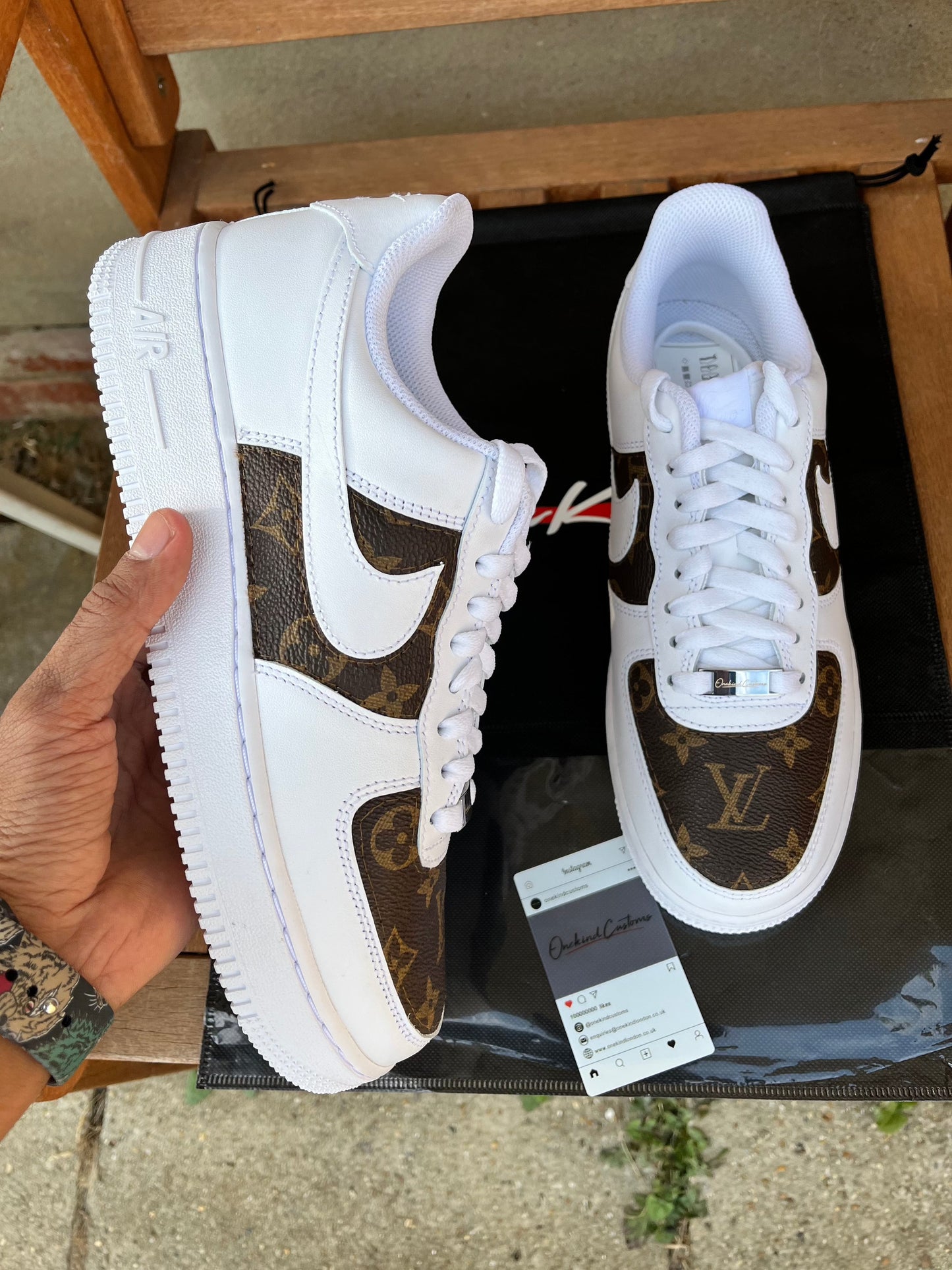 Custom Made LV Monogram x Nike AF1 s OneKind Customs