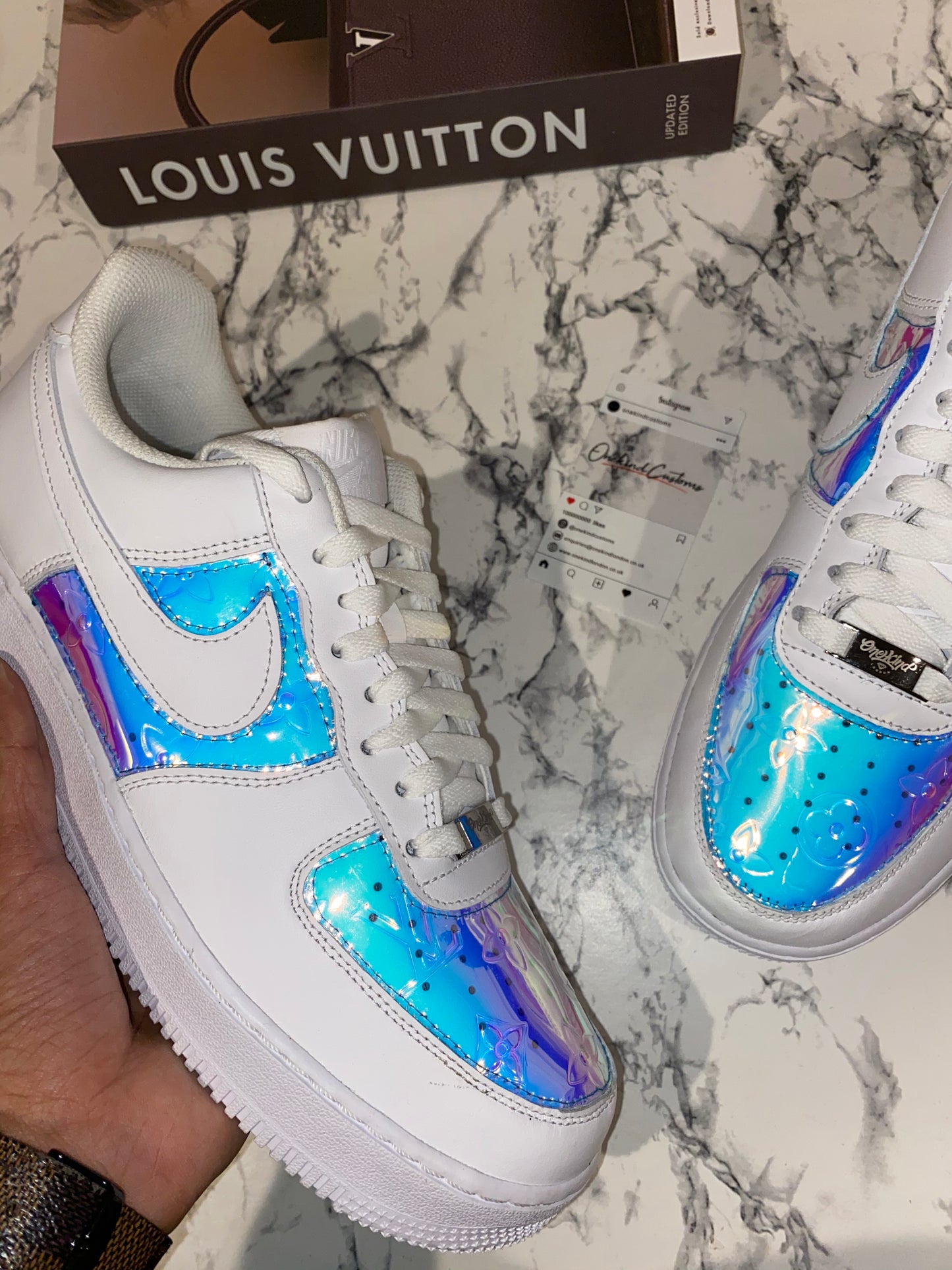 Custom made LV Prism x Nike AF1’s